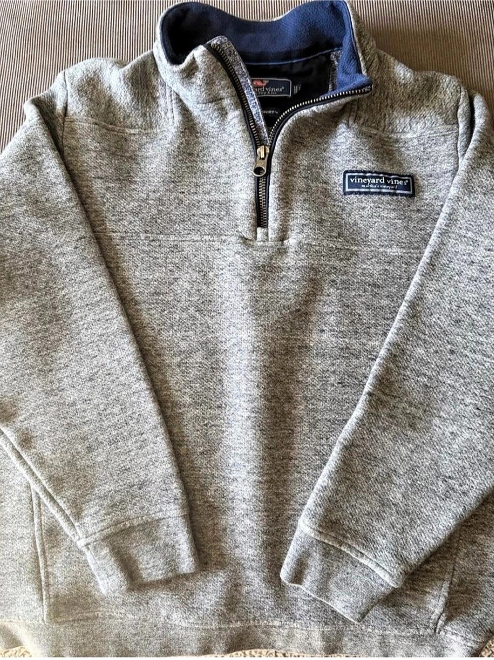 vineyard vines The Shep Shirt Quarter-Zip Pullover Gray Size Medium Like New